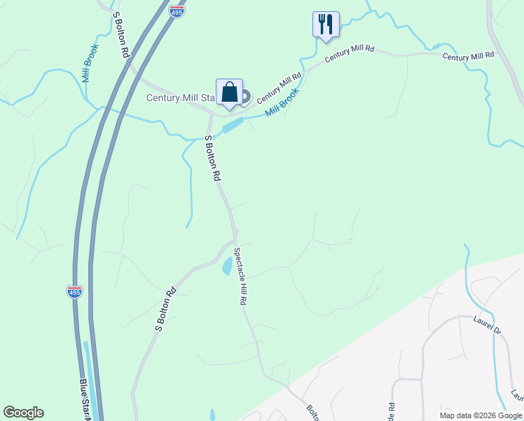 map of restaurants, bars, coffee shops, grocery stores, and more near 27 Sanders Ln in Bolton