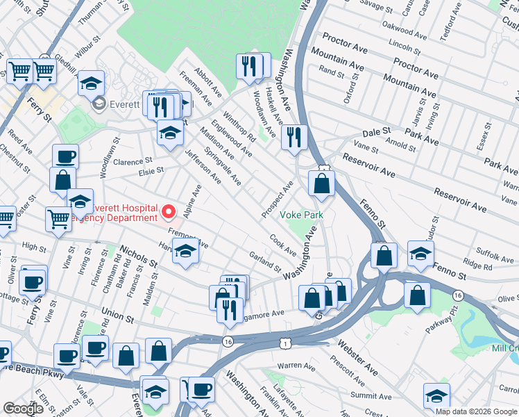 map of restaurants, bars, coffee shops, grocery stores, and more near 103 Cook Avenue in Chelsea