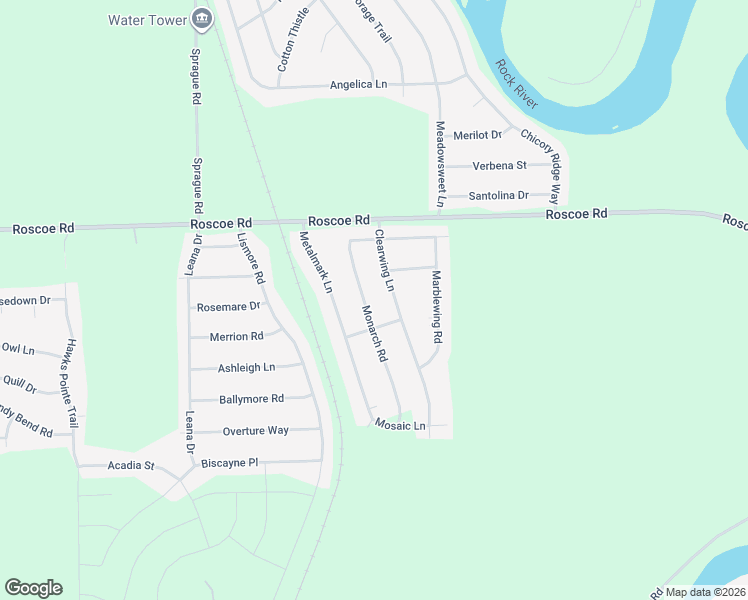 map of restaurants, bars, coffee shops, grocery stores, and more near 10316 Monarch Road in Roscoe