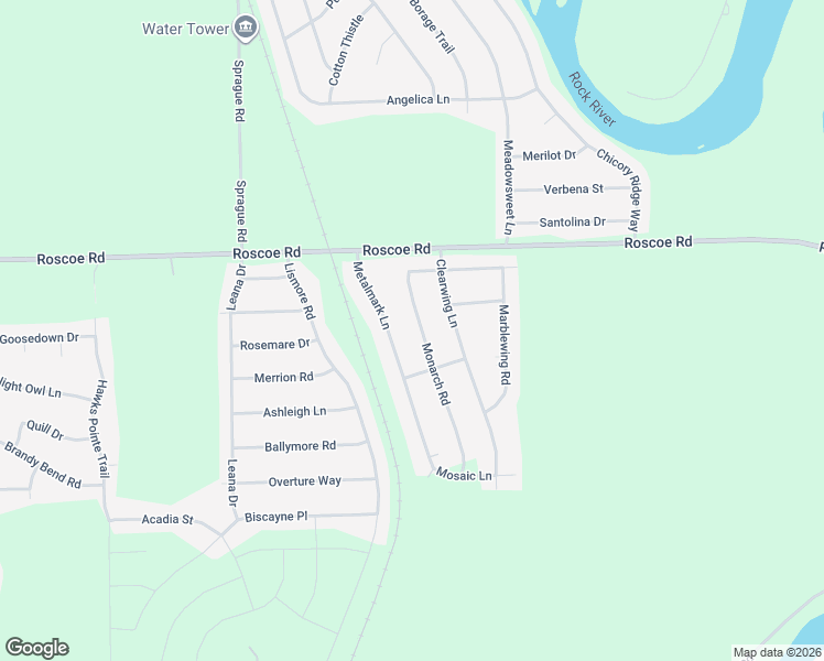 map of restaurants, bars, coffee shops, grocery stores, and more near 10316 Monarch Road in Roscoe