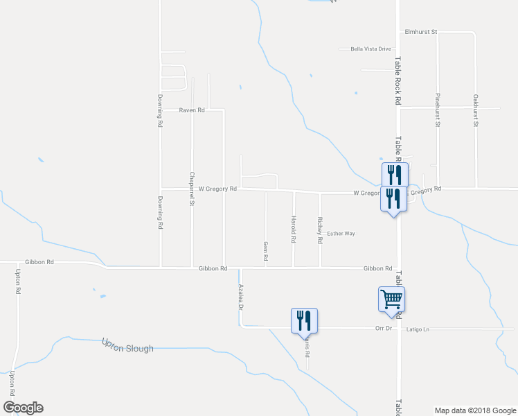 map of restaurants, bars, coffee shops, grocery stores, and more near 6439 Gem Road in Central Point