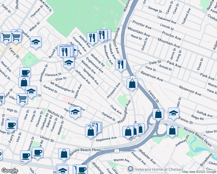 map of restaurants, bars, coffee shops, grocery stores, and more near 50 Brook Street in Chelsea