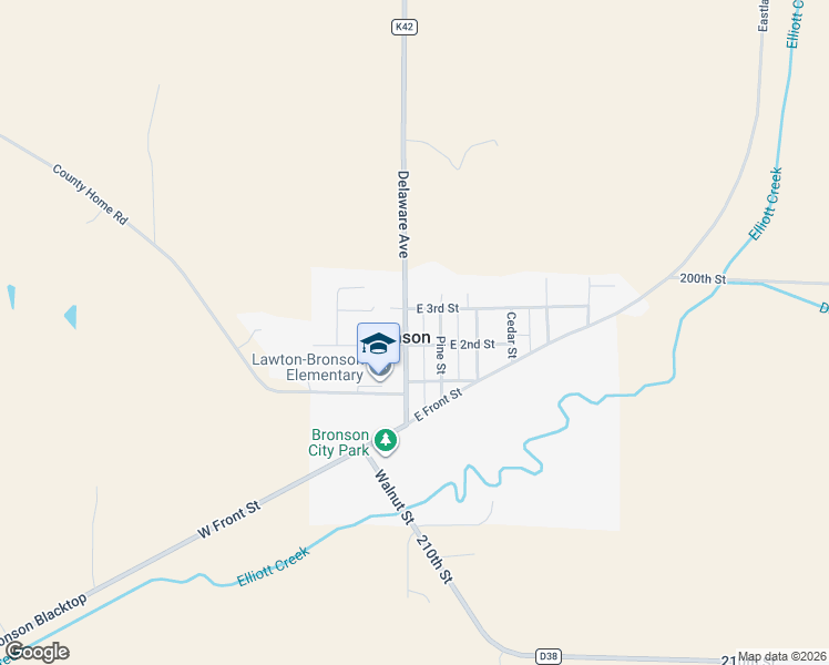 map of restaurants, bars, coffee shops, grocery stores, and more near 208 Maple Street in Bronson