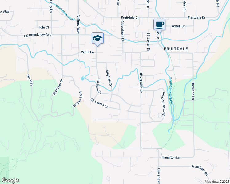 map of restaurants, bars, coffee shops, grocery stores, and more near 1430 Southeast Weeping Willow Court in Grants Pass