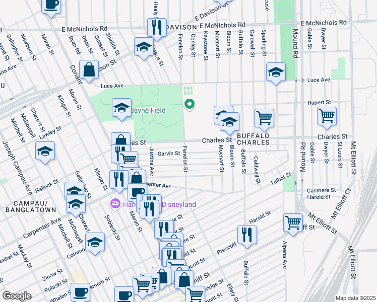 map of restaurants, bars, coffee shops, grocery stores, and more near 5009 Garvin St in Hamtramck