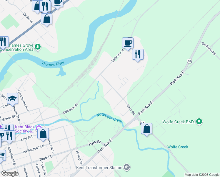 map of restaurants, bars, coffee shops, grocery stores, and more near 84 Sass Road in Chatham