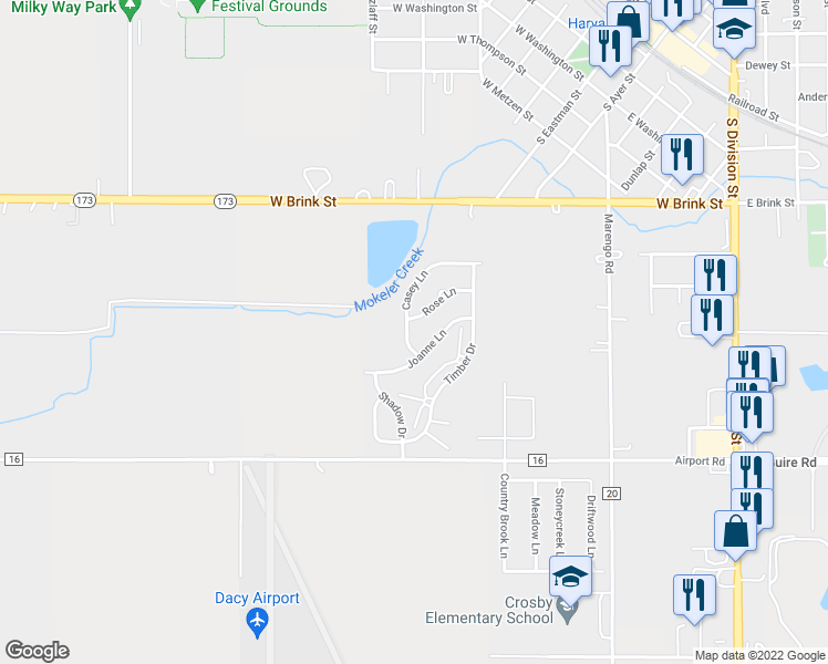 map of restaurants, bars, coffee shops, grocery stores, and more near 828 Casey Lane in Harvard