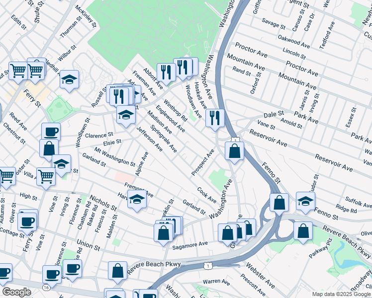 map of restaurants, bars, coffee shops, grocery stores, and more near 50 Brook Street in Chelsea