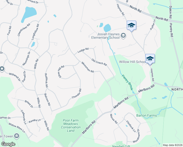 map of restaurants, bars, coffee shops, grocery stores, and more near 89 Mossman Road in Sudbury