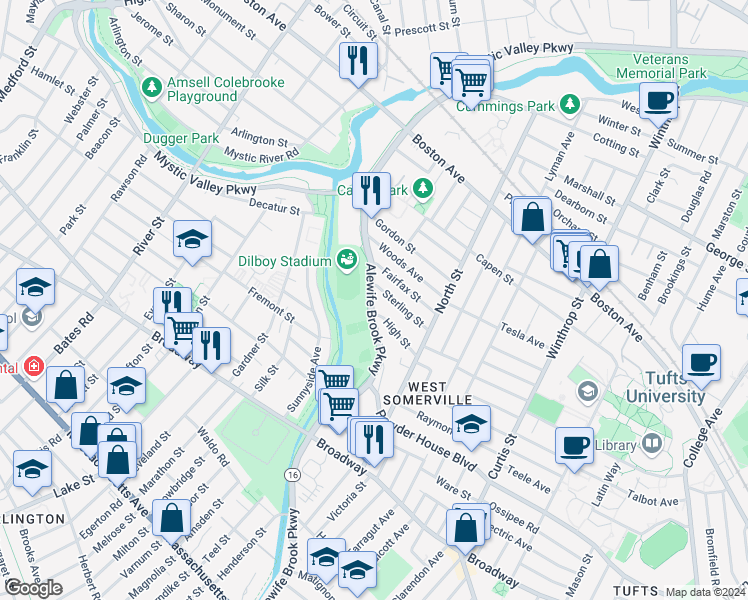 map of restaurants, bars, coffee shops, grocery stores, and more near in 