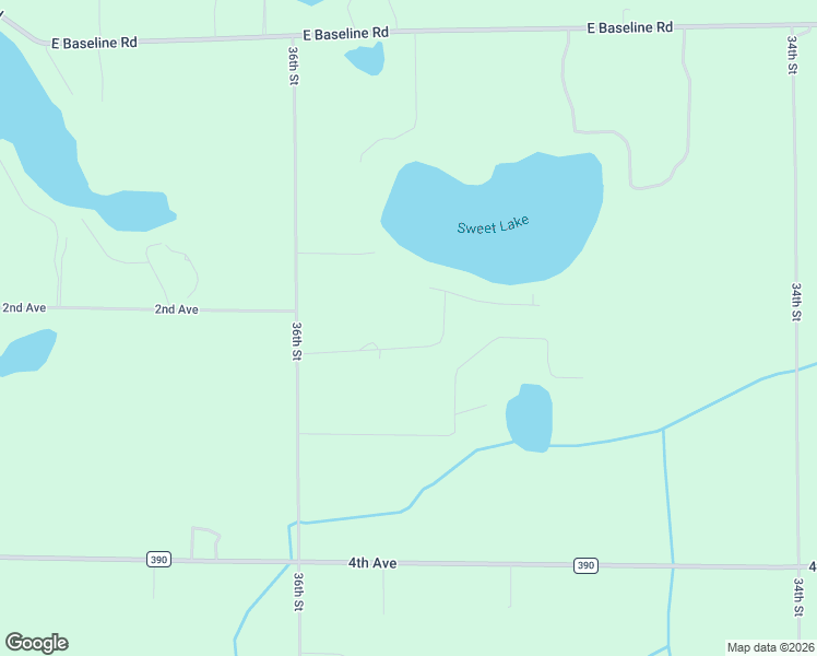 map of restaurants, bars, coffee shops, grocery stores, and more near 35508 Sweet Lake Drive in Gobles