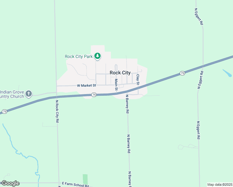 map of restaurants, bars, coffee shops, grocery stores, and more near 7425 Illinois 75 in Rock City