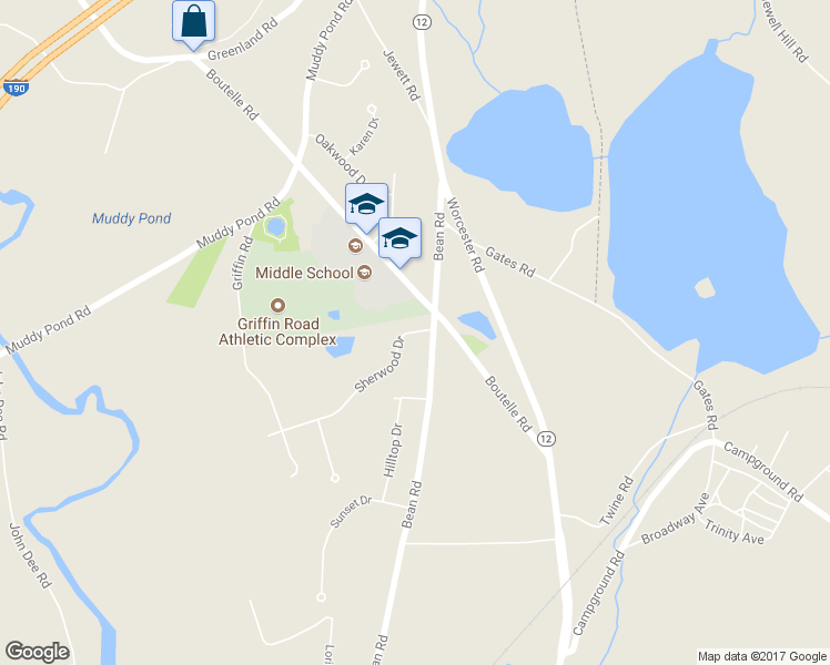 map of restaurants, bars, coffee shops, grocery stores, and more near 7 Sherwood Drive in Sterling