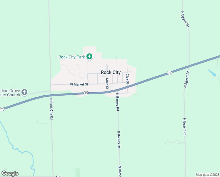 map of restaurants, bars, coffee shops, grocery stores, and more near 7425 Illinois 75 in Rock City