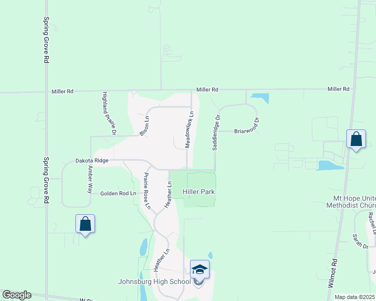 map of restaurants, bars, coffee shops, grocery stores, and more near 5715 Meadowlark Lane in Johnsburg