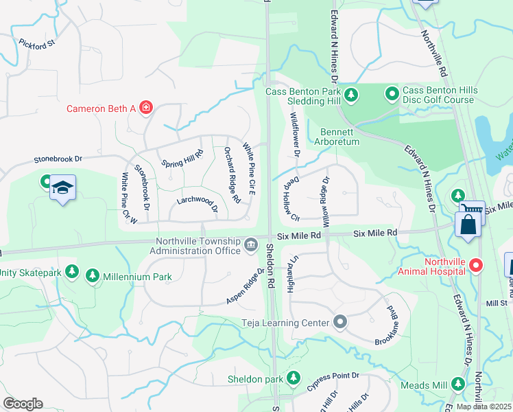 map of restaurants, bars, coffee shops, grocery stores, and more near in Wayne County