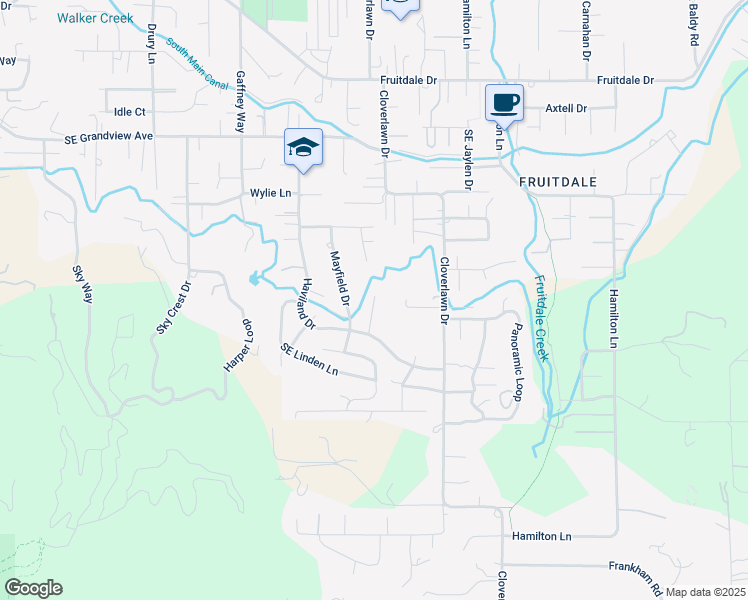 map of restaurants, bars, coffee shops, grocery stores, and more near 1430 Southeast Weeping Willow Court in Grants Pass