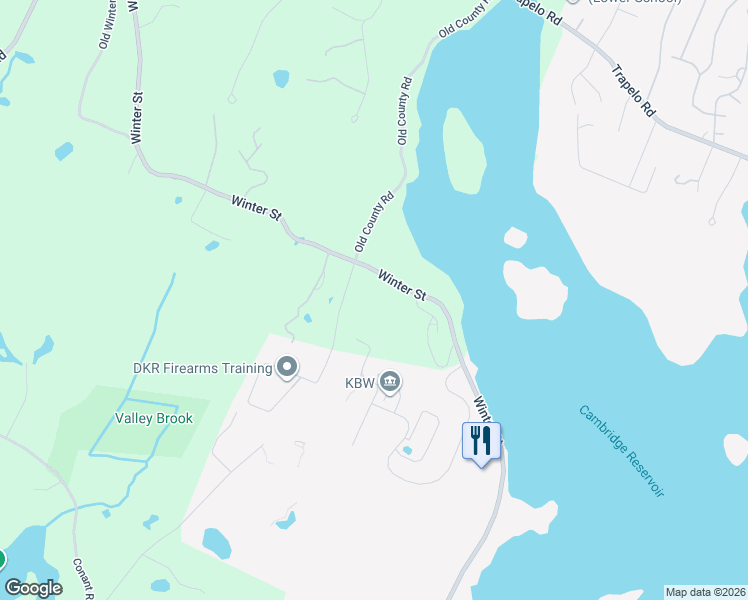 map of restaurants, bars, coffee shops, grocery stores, and more near 160 Old County Road in Lincoln