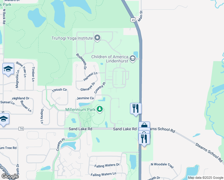 map of restaurants, bars, coffee shops, grocery stores, and more near 2303 Neubauer Circle in Lindenhurst