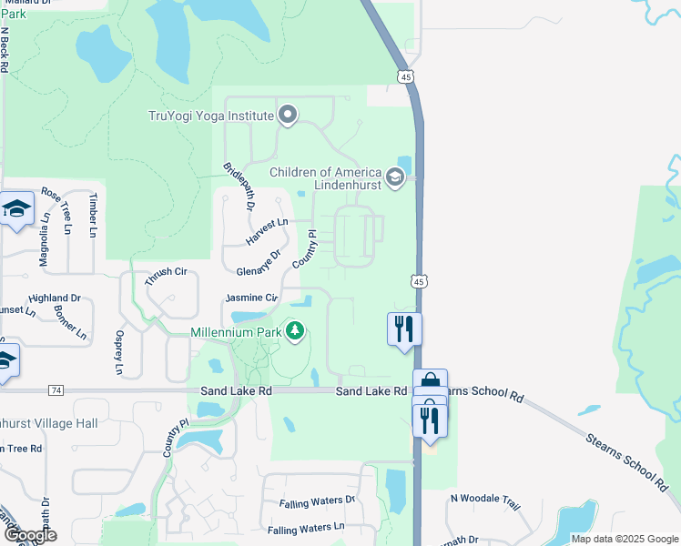 map of restaurants, bars, coffee shops, grocery stores, and more near 2911 Neubauer Circle in Lindenhurst
