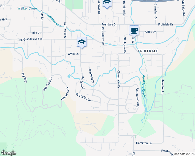 map of restaurants, bars, coffee shops, grocery stores, and more near 2122 Montgomery Lane in Grants Pass