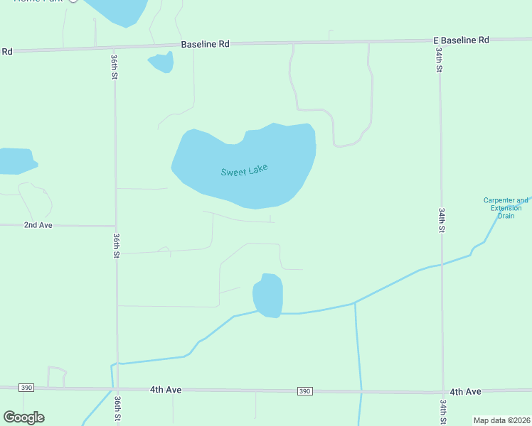 map of restaurants, bars, coffee shops, grocery stores, and more near 35048 Sweet Lake Drive in Gobles