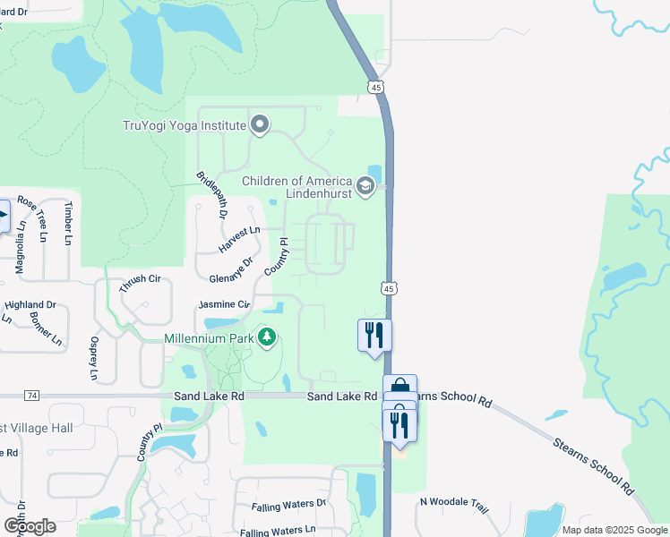 map of restaurants, bars, coffee shops, grocery stores, and more near 1602 Neubauer Circle in Lindenhurst