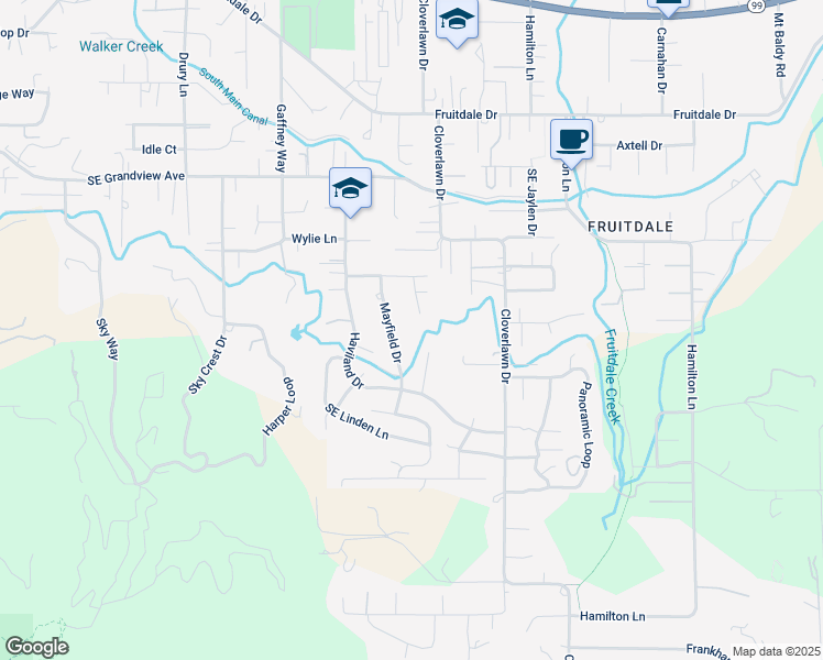 map of restaurants, bars, coffee shops, grocery stores, and more near 2122 Montgomery Lane in Grants Pass