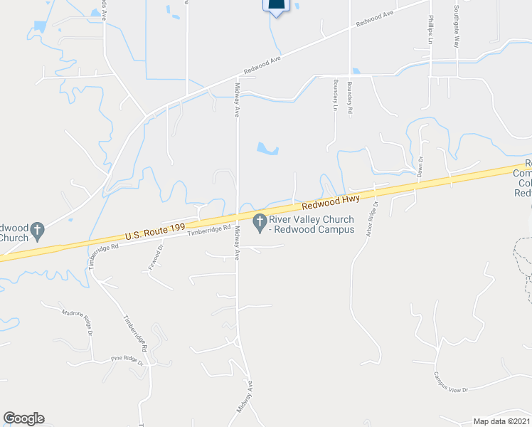 map of restaurants, bars, coffee shops, grocery stores, and more near Redwood Highway in Grants Pass