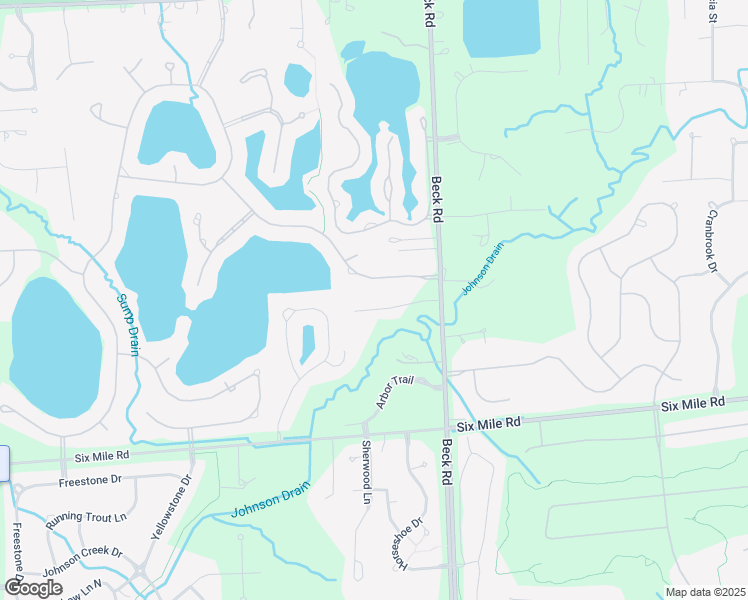 map of restaurants, bars, coffee shops, grocery stores, and more near 47652 Pine Creek Court in Northville