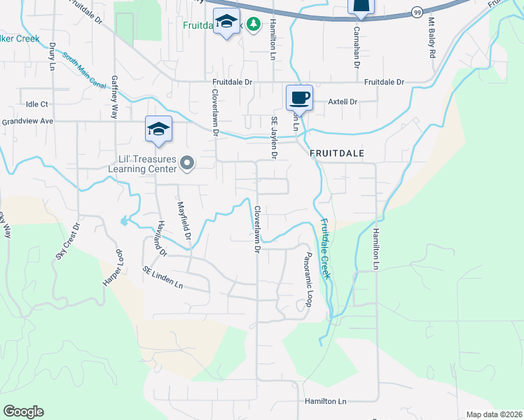 map of restaurants, bars, coffee shops, grocery stores, and more near 101 Jason Way in Grants Pass