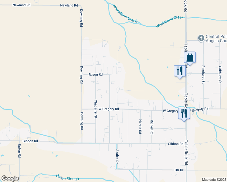 map of restaurants, bars, coffee shops, grocery stores, and more near 436 West Gregory Road in Medford