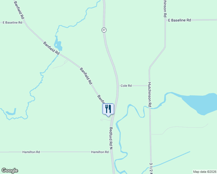 map of restaurants, bars, coffee shops, grocery stores, and more near 23000-23218 Banfield Road in Battle Creek