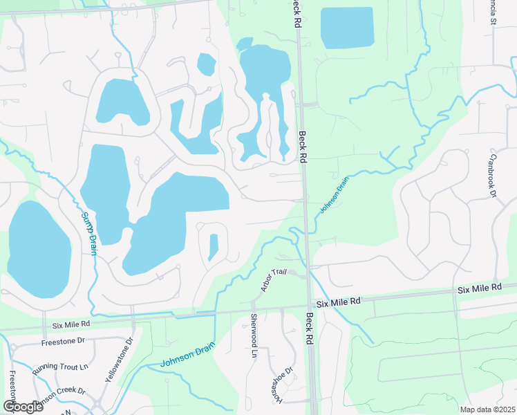 map of restaurants, bars, coffee shops, grocery stores, and more near 47652 Pine Creek Court in Northville