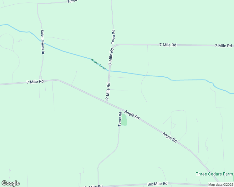 map of restaurants, bars, coffee shops, grocery stores, and more near 7051 Angle Road in Northville