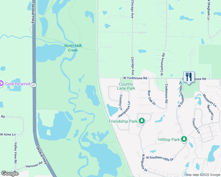 map of restaurants, bars, coffee shops, grocery stores, and more near 3345 Victoria Lane in Waukegan