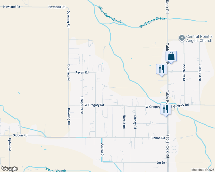 map of restaurants, bars, coffee shops, grocery stores, and more near 436 West Gregory Road in Medford