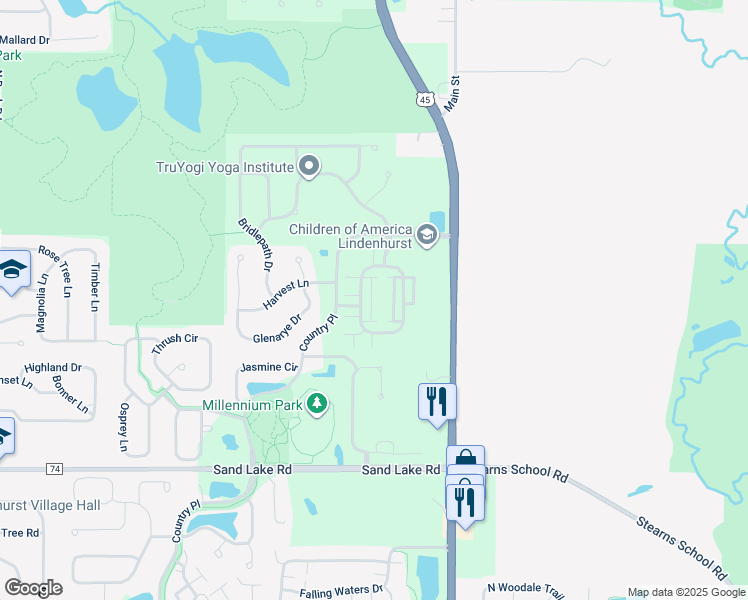 map of restaurants, bars, coffee shops, grocery stores, and more near 2804 Neubauer Circle in Lindenhurst