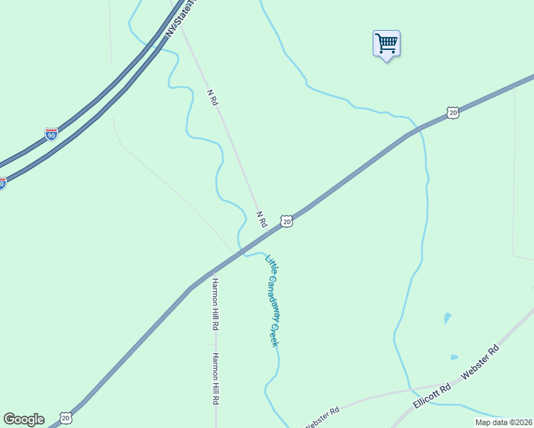 map of restaurants, bars, coffee shops, grocery stores, and more near 9462 North Road in Fredonia