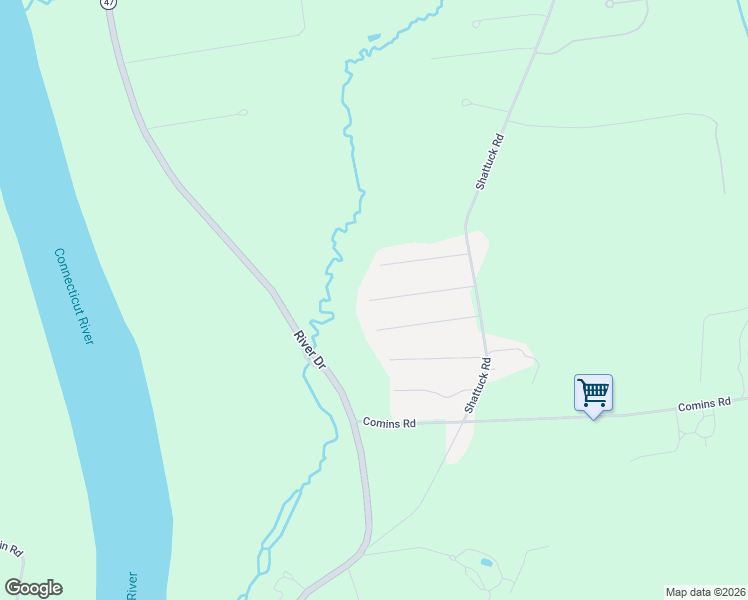 map of restaurants, bars, coffee shops, grocery stores, and more near 22 Aloha Dr in Hadley