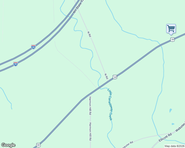 map of restaurants, bars, coffee shops, grocery stores, and more near 9466 Lamberton Road in Fredonia