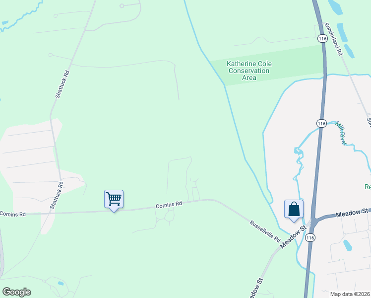 map of restaurants, bars, coffee shops, grocery stores, and more near Unnamed Road in Amherst