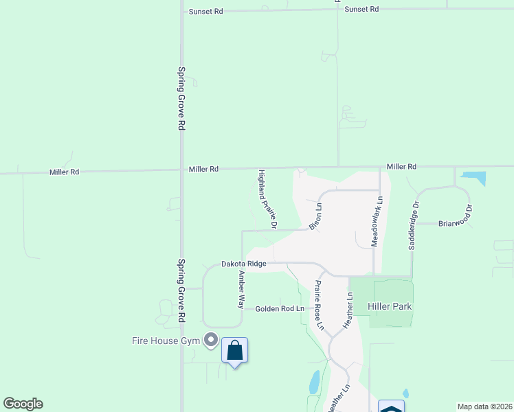 map of restaurants, bars, coffee shops, grocery stores, and more near 5909 Highland Prairie Drive in Johnsburg