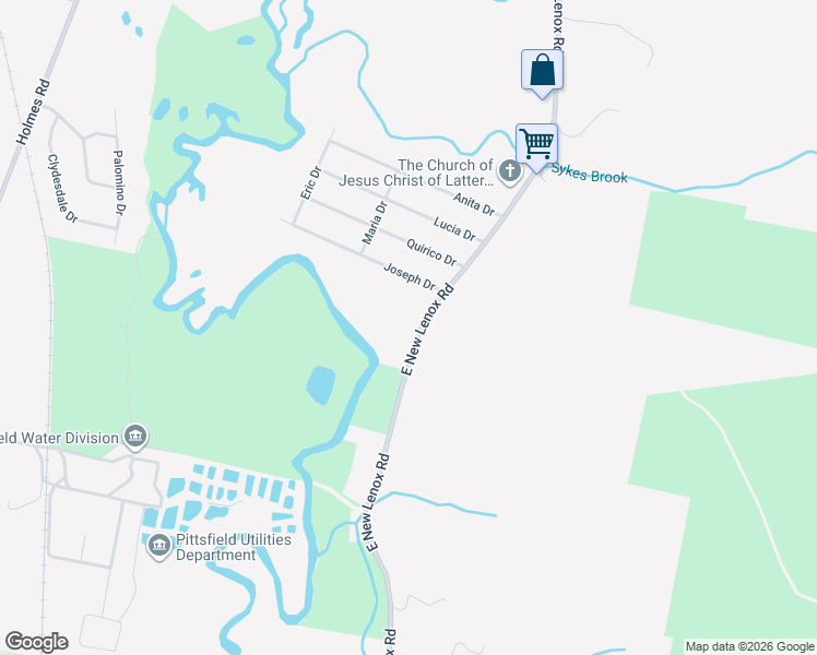 map of restaurants, bars, coffee shops, grocery stores, and more near 606 East New Lenox Road in Pittsfield