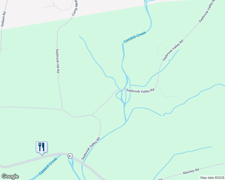 map of restaurants, bars, coffee shops, grocery stores, and more near 257 Saybrook Valley Road in Oak Hill