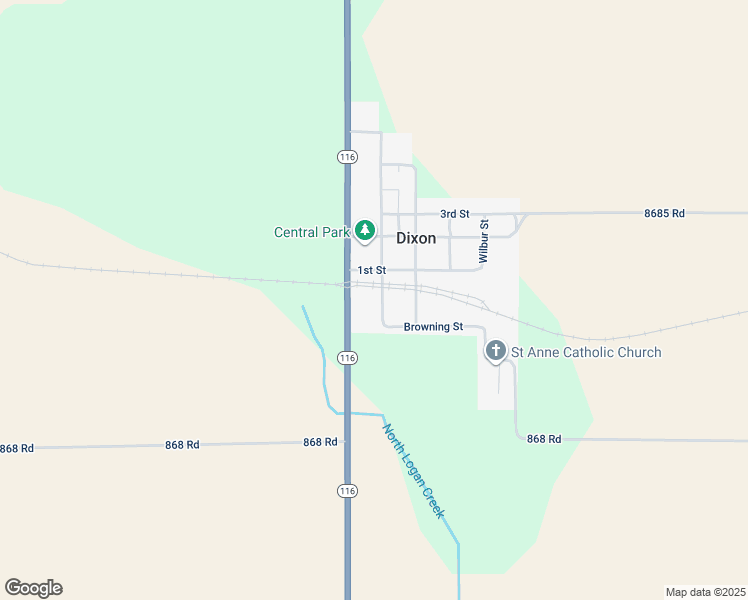 map of restaurants, bars, coffee shops, grocery stores, and more near 200-298 Main Street in Dixon