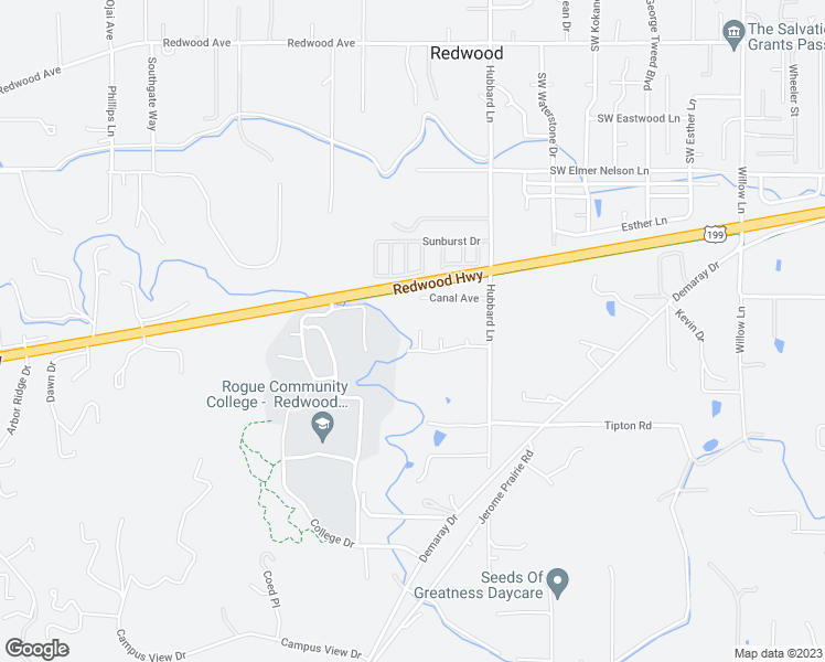 map of restaurants, bars, coffee shops, grocery stores, and more near 2026 Harvard Way in Grants Pass