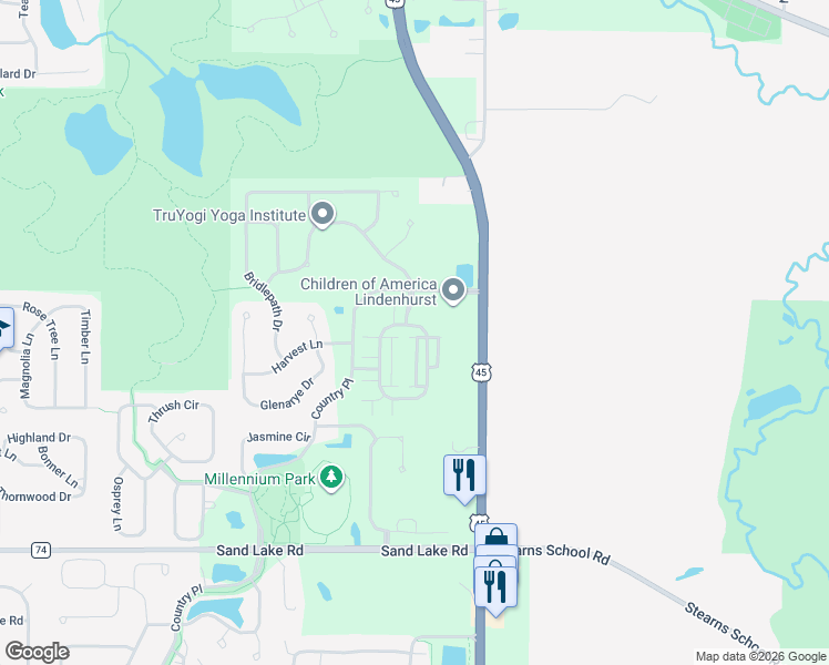 map of restaurants, bars, coffee shops, grocery stores, and more near 202 Neubauer Circle in Lindenhurst