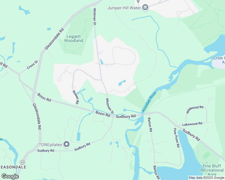 map of restaurants, bars, coffee shops, grocery stores, and more near 7 Apple Blossom Lane in Stow