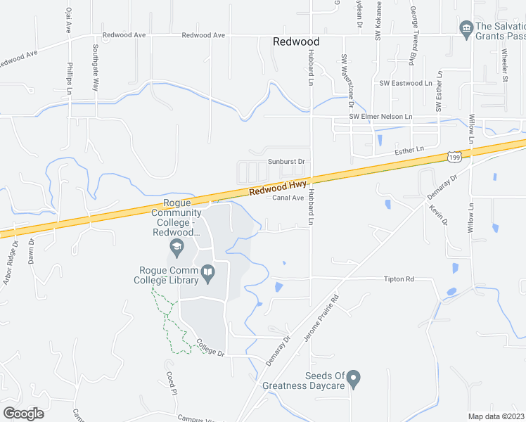 map of restaurants, bars, coffee shops, grocery stores, and more near 3098 Southwest University Road in Grants Pass